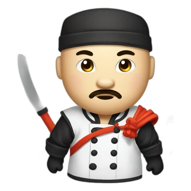 Panda samurai chef cuisinier sticker