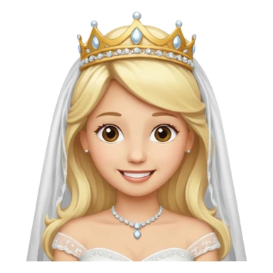 blonde bride tiara and veil sticker