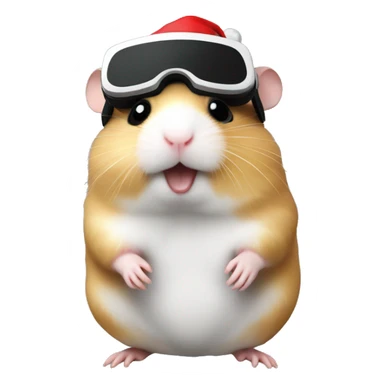 full body hamster in vr headset christmas sticker
