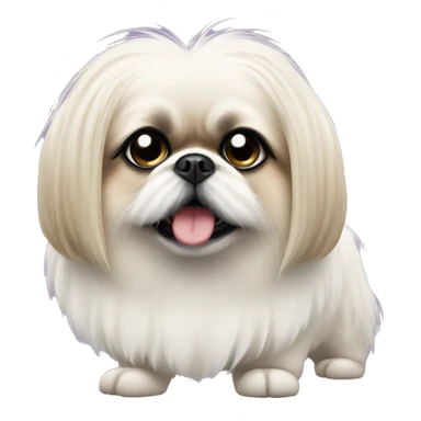 White Pekingese wearing tutu sticker