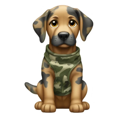 Camouflage puppy sticker