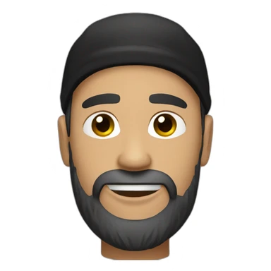 Bearded light brown guy with black cap wearing a security piercing in the left eae sticker