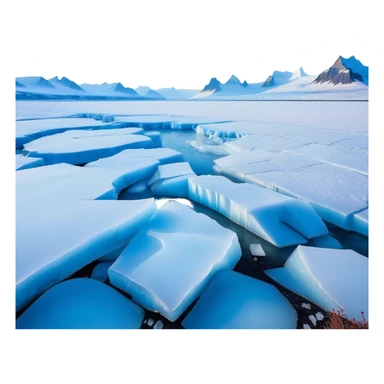 Cinematic Realistic Tundra with Glaciers Emoji in a wooden frame, Vast and frozen, with endless expanses of snow-covered ground interrupted by massive glaciers creeping across the landscape. Jagged ice formations rise in the distance, their icy blue tones contrasting with the pale, frosty sky above. Sparse grasses and hardy shrubs cling to the frozen earth, fighting against the relentless cold. The light reflects off the snow and glaciers, casting a soft glow across the desolate yet majestic terrain. Soft glowing outline, capturing the essence of a serene, stark wilderness where glaciers dominate and life endures in the harshest conditions. sticker