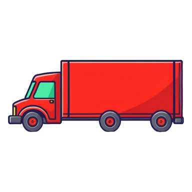 red shipping truck with courier sticker