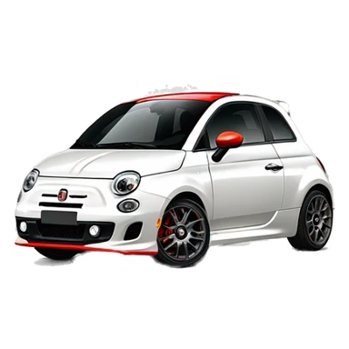 Fiat 500 abarth 2008 blanche , avec un stickers bande rouge sur le coté latéral rouge.  rétroviseur rouge. Jante grise chromé pétale  sticker