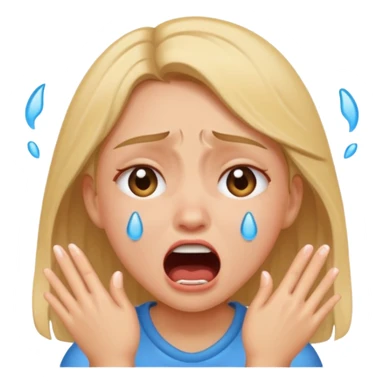 girl crying with shout sticker