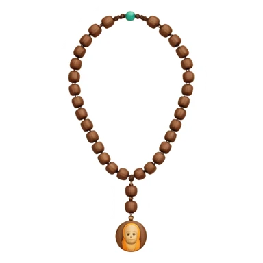 monk necklace object icon, wooden prayer beads with simple pendant, spiritual minimal design, natural wood texture, subtle sacred aura, 3D cartoon style, mobile game icon style, centered, clean background, no text, no watermark
 sticker