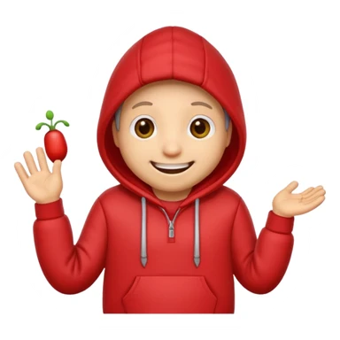 worm in a red hoodie sticker