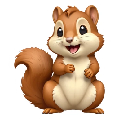 cinematic-cute-yawning squirrel-portrait-emoji,-head-tilted-playfully-and-inquisitively,-featuring-a-fluffy,-vibrant-auburn-fur-with-a-delicate-cream-belly-and-a-bushy-tail,wide-open yawn, revealing a soft grey  -round,-sparkling-eyes-filled-with-curious-mischief, sticker