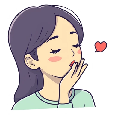 Blowing a kiss  sticker