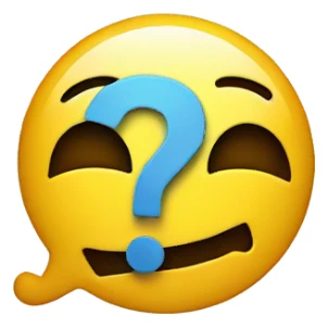 smiley face with question mark sticker