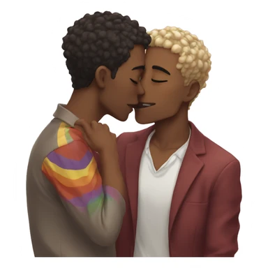 gay anime dudes kissing sticker