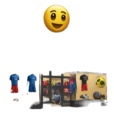 “Soccer store exterior with bold signage, large windows showcasing football gear, jerseys, and accessories, and a dynamic, athletic design reflecting the energy of the sport.” sticker