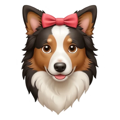 border collie with bow sticker