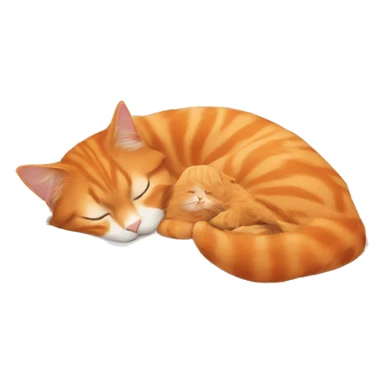 orange cat sleeping with long haired brunette girl sticker