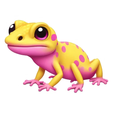 Yellow and pink gecko sticker