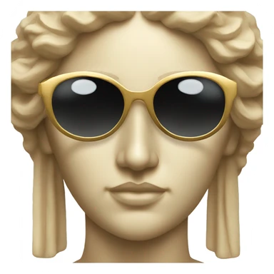 greek goddess sculpture wearing sunglasses sticker