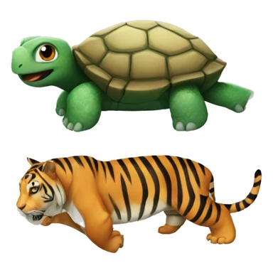 A turtle and a tiger combined sticker