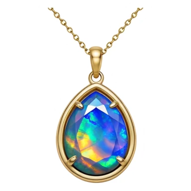 Hyperrealism, gorgeous black opal gemstone charm, 14k sparkling Gold necklace sticker