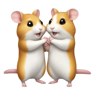 two hamsters giving handshake  sticker