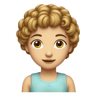 uma menina branca e de cabelo ruivo, com olhos azuis, sorrindo e de moleton de cor lavanda dando joinha sticker