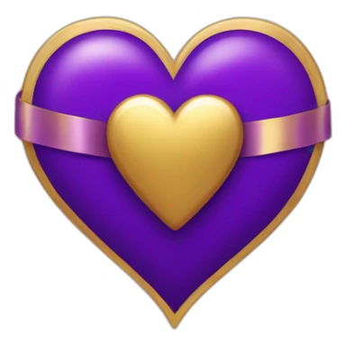 Purple heart with gold ribbon sticker