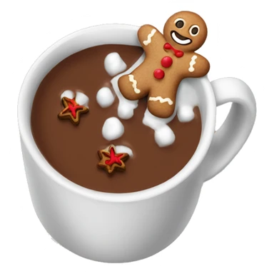 hot chocolate with gingerbread man in it sticker
