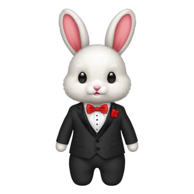 baby bunny in suit no carrot red bowtie sticker