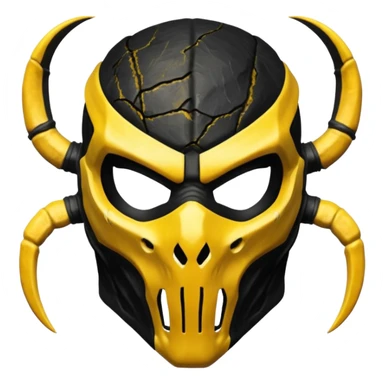 mortal kombat scorpion mask black and yellow sticker