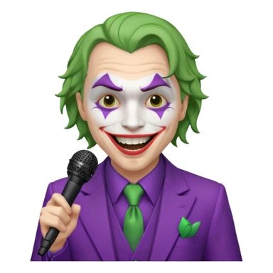 joker with, microphone, singing sticker