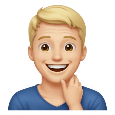 hands around neck guy laughing  sticker