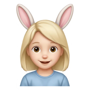 bunny ear wearing kid sticker