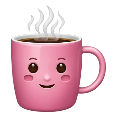 A pink cup of coffee sticker