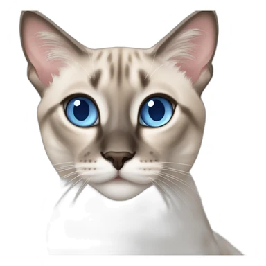 female blue-eyed lynx point siamese cat sticker