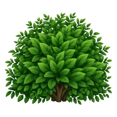 A dense bush with dark leaves and a curved organic shape. sticker