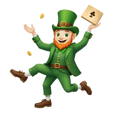 A leprechaun throwing cornhole bags sticker