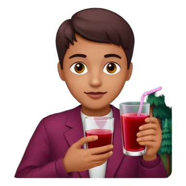 juice red,forest fruits, person, sticker