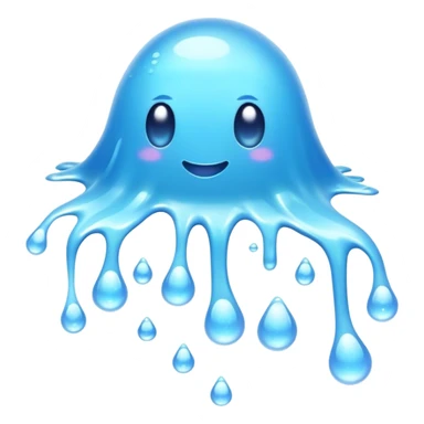Cinematic Realistic Clear Blue Slime, glossy and translucent with a soft blue hue, light reflecting off its smooth surface, subtle bubbles trapped inside, slightly jiggling with movement, delicate highlights enhancing its wet and squishy texture, glowing with a soft, magical aura. sticker