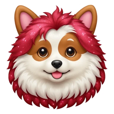 red glitter cute dog sticker