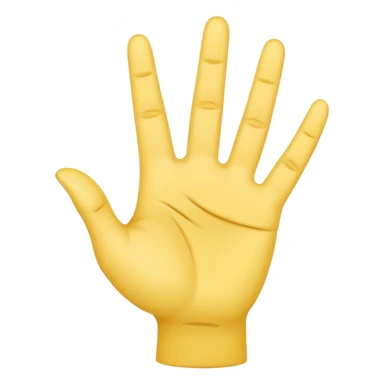american sign language alphabet A yellow hand with six fingers sticker