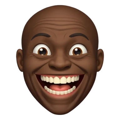 A black habshi man with ugly teeth laughing sticker