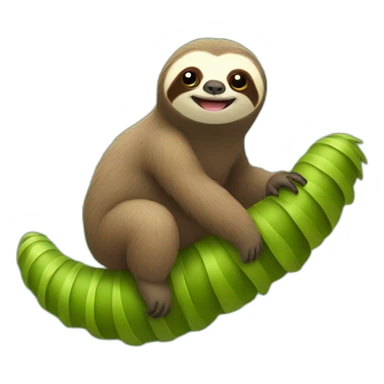 sloth riding caterpillar sticker