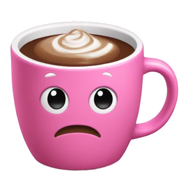 Glossy pink mug with hot chocolate  sticker