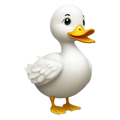 A white duck looking to the right, dressed in an FBI suit. sticker