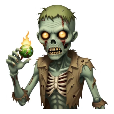 Cinematic Realistic WoW undead friendly zombie Portrait, captured in a fierce, battle-ready stance, muscles taut beneath his tattered, earth-toned attire. His decayed, pallid skin and glowing eyes are rendered with intense lifelike detail and dynamic lighting, high shine, embodying the raw, relentless fury of an undead friendly zombie in the heat of combat. sticker