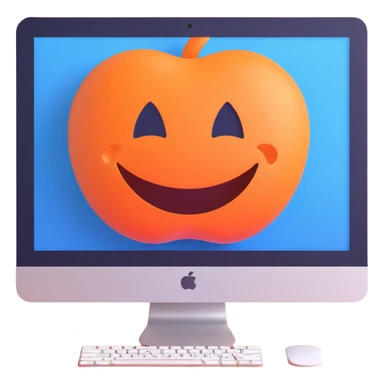 smiling blue Mac computer screen sticker