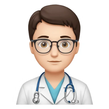 doctor with white uniform and glasses sticker
