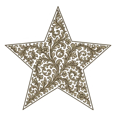 star with a floral filigree sticker