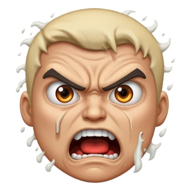 very angry and mad enraged fuming foaming at the mouth emoji really mad and sweating lots of detail sticker