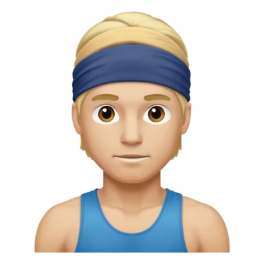 blonde male athelete with headband sticker